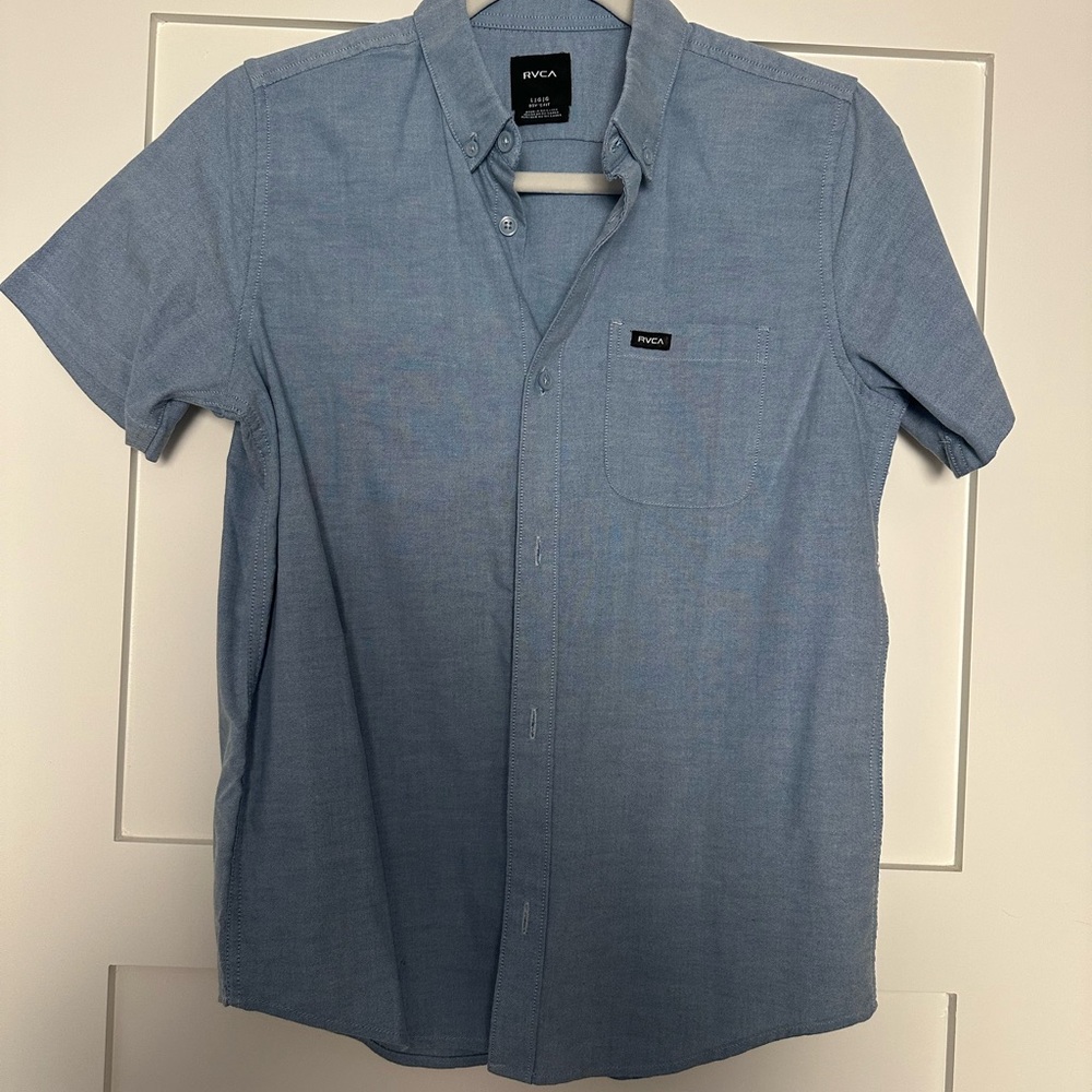 RVCA Kids Blue Button Down Shirt